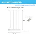 14.2inch Extensions for Extra Wide and Tall Baby Gate with AutoClose