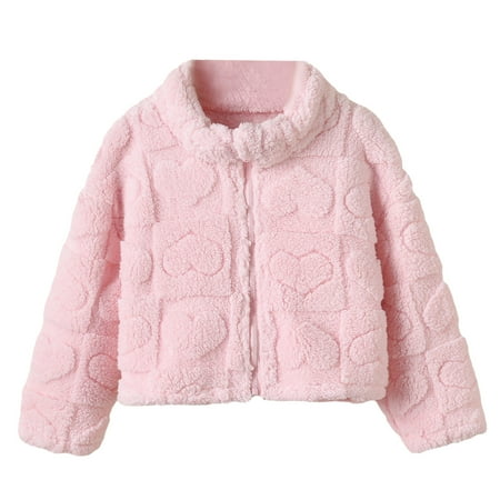 

EHQJNJ Baby Girl Winter Coat Toddle Girl s Zip up Fuzzy Jacket Warm Coat Outerwear Toddler Girl Jacket with Hood 7Y