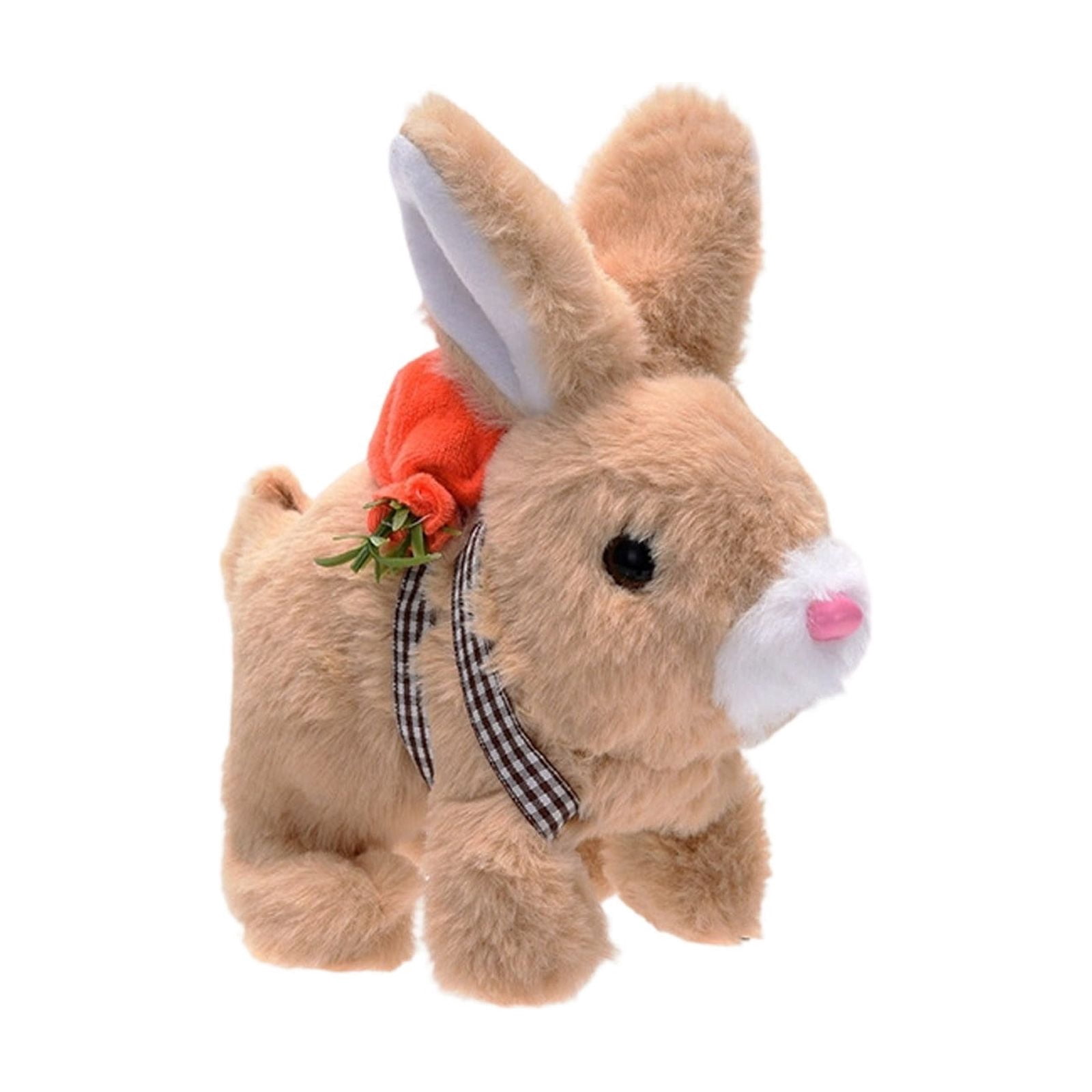 Interactive Plush Bunny Backpack with Moving Ears & Sounds, Walking Electronic Pet Rabbit with Tail Wagging, Remote Control Stuffed Animal Toy, Easter Basket Stuffers Gift for Kids
