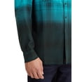 thumbnail image 2 of Epic Studios Men's & Big Men's Distressed Dip Dye Plaid Flannel Shirt, Sizes S-6XL, Flannel Mens Shirts, 2 of 4