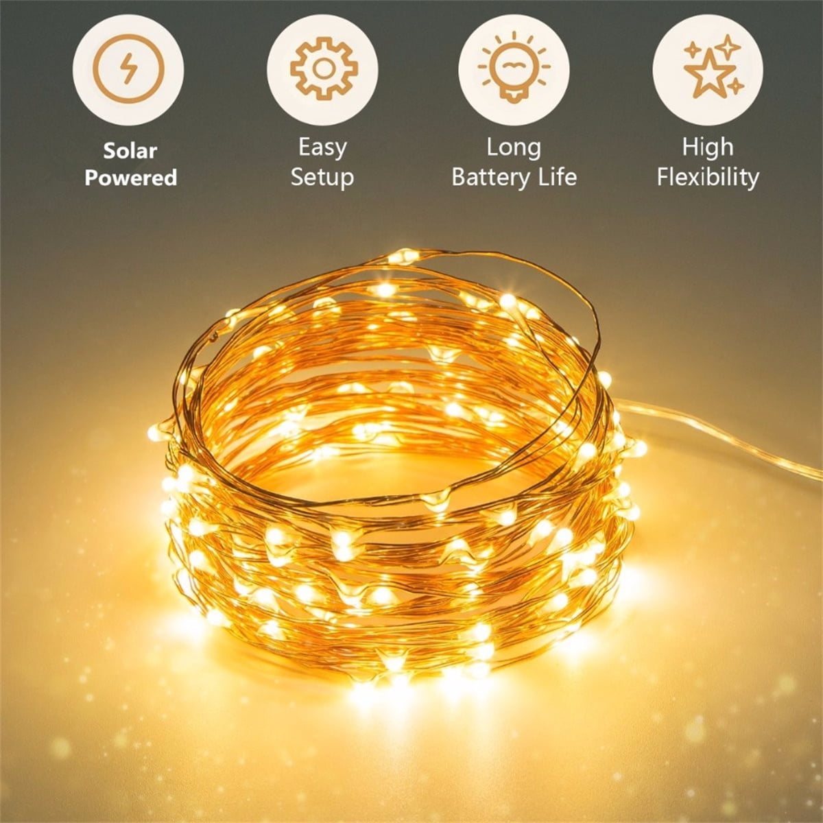 200 LED Solar String Light, 72ft Christmas Wedding Decoration String Lights, Waterproof Outdoor Solar Rope Lights, Warm Tube Lights for Party Deck Yard Garden Porch Camping Decor, 2Pack