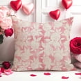 thumbnail image 4 of Valentines Pillow Covers 18X18 Inch Set of 4 Ruffled Heart Love Stamp Cupid Rose Pink Valentines Day Decorations Outdoor Cottagecore Decorative Throw Pillow Cases for Couch Home Decor, 4 of 6