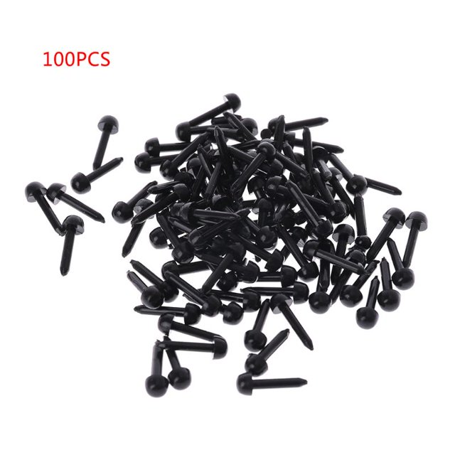 Ojos de seguridad para muñecas, 100 piezas, 3mm/4mm/5mm/6mm, para títeres, de plástico, color negro, para Han E65D