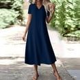thumbnail image 2 of Womens Casual Dresses,High Waist Sundress Round Neck Short Sleeve Dresses Loose Fitted Sun-Dress Trendy Breathable Beach Vacation Dress Trend 2025 Dresses, 2 of 7