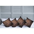 thumbnail image 2 of Ambesonne Chocolate Throw Pillow Cover 4 Pack, Rough Dark Timber, 18", Brown Dark Brown, 2 of 7