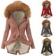thumbnail image 4 of Chaqueta cálida para mujer, abrigo de invierno sólido con cuello encapuchado, ropa de abrigo de lana de cordero Fridja  po354, 4 of 5