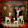 thumbnail image 3 of Lighted Christmas Reindeer Family – 3-Piece Set, 290 LED Lights, Buck, Doe, & Fawn with Red Bows, Silver Sparkling Fabric & Metal Frame for Holiday Décor, 3 of 10
