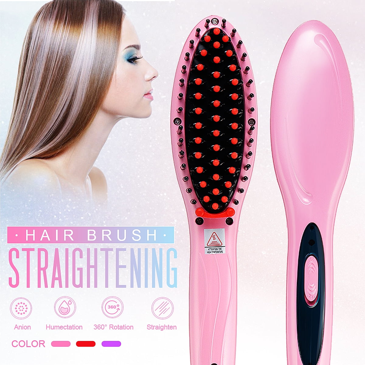 Electric Steam Hair Straightener Comb Ceramic Comb AntiScald Hair Brush Straightening MassagerS