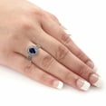 thumbnail image 5 of HeartsAndYou 4ct Oval Cut Natural Sapphire Ring 14k SOLID White Gold Dual & Moissanite Halo, 5 of 9