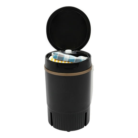 Portable Mini Washing Machine with Drainage Basket Multi-Functional Semi-automatic Washer Black