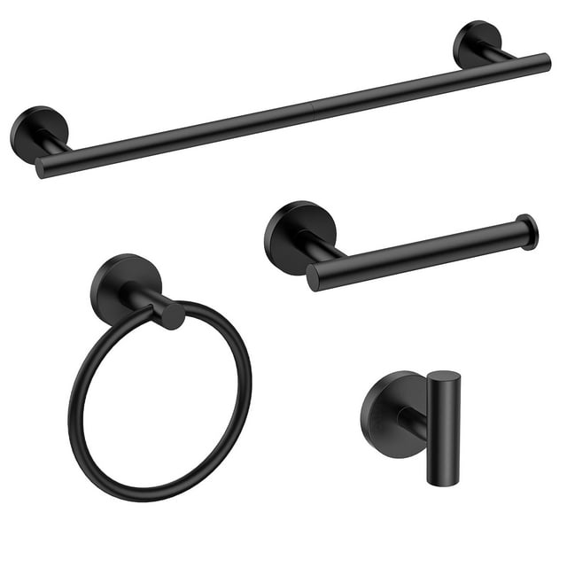 Juego de accesorios de baño USHOWER de acero inoxidable negro mate