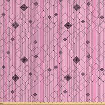 Ambesonne Abstract Fabric by the Yard Upholstery, Modern Pink Geometric Art, 3 Yards, Pink Charcoal Grey
