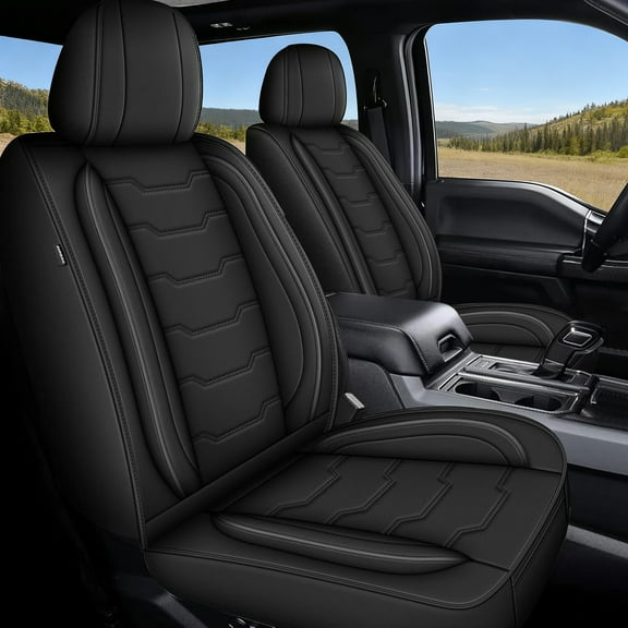 DIKSOAKR Seat Covers Fit for Ford F150 2009-2025, F250 F350 F450 2017-2025 5-Seat Full Set Leather Truck Pickup Full Set Custom Waterproof Seat Covers