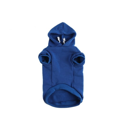 Dog Sweatshirt Hooded Pet Spring/Fall/Winter Clothes Warm Coat for Small and Medium Dogs Blue M