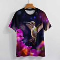 thumbnail image 3 of Flower Hummingbird Women's Short Sleeve Tops Casual Blouses T Shirt, 3 of 6