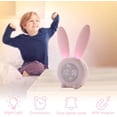 thumbnail image 3 of ABCISI Kids Alarm Clock with Night Light 6 Ringtones, Cute Pink Bunny Digital Alarm Clock for Kids, Touch Control and Rechargeable Sleep Trainer Clock for Boys Girls Bedroom, 3 of 8