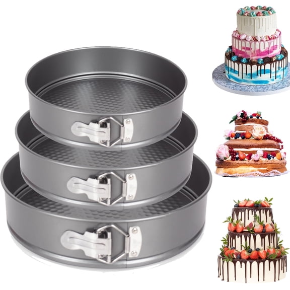 PinkSheep 9.4/10/11 Inch Non-stick Springform Cake Pans Set for Cheesecake Baking, Set of 3