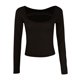 thumbnail image 3 of Blusa de manga larga delgada sexy con rosca sólida informal de moda con cuello redondo para mujer Fridja  fksj236, 3 of 4