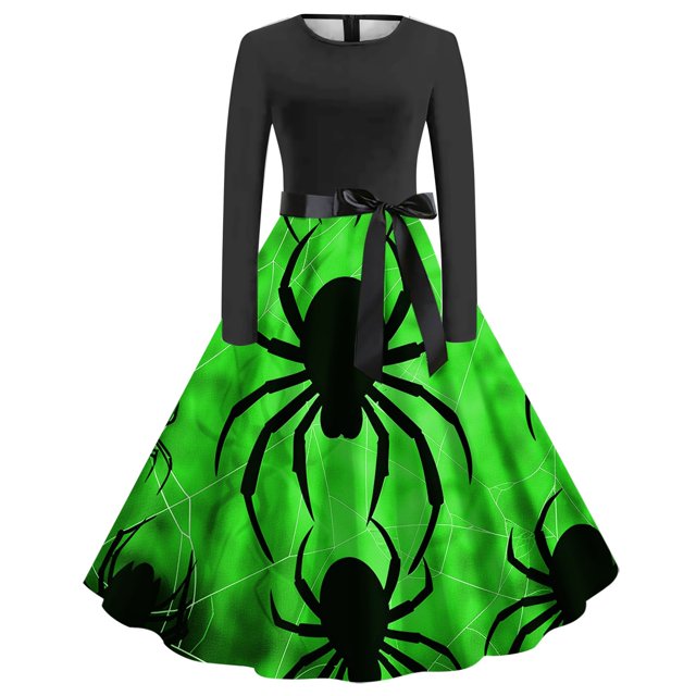 Dress for Women,Long Sleeve Dress for Women,Womens Fashion Casual Printing Long Sleeve Round-Neck Dress,Long Sleeve Dress,Casual Dress for Women