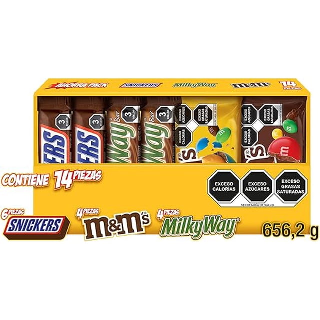 HONMICON Snickers - Snickers, Milky Way, M&Ms Chocolate Box - 14 Pieces - 656.2g