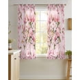 thumbnail image 4 of Pink Orchid Sheer Curtains 54 Inch Length 2 Panels Set for Living Room/Bedroom, Spring Floral Flowers Leaves Botanical Kitchen Curtains Grommet Semi-Sheer Curtains Drapes Window Treatments 42"x54"x2, 4 of 7
