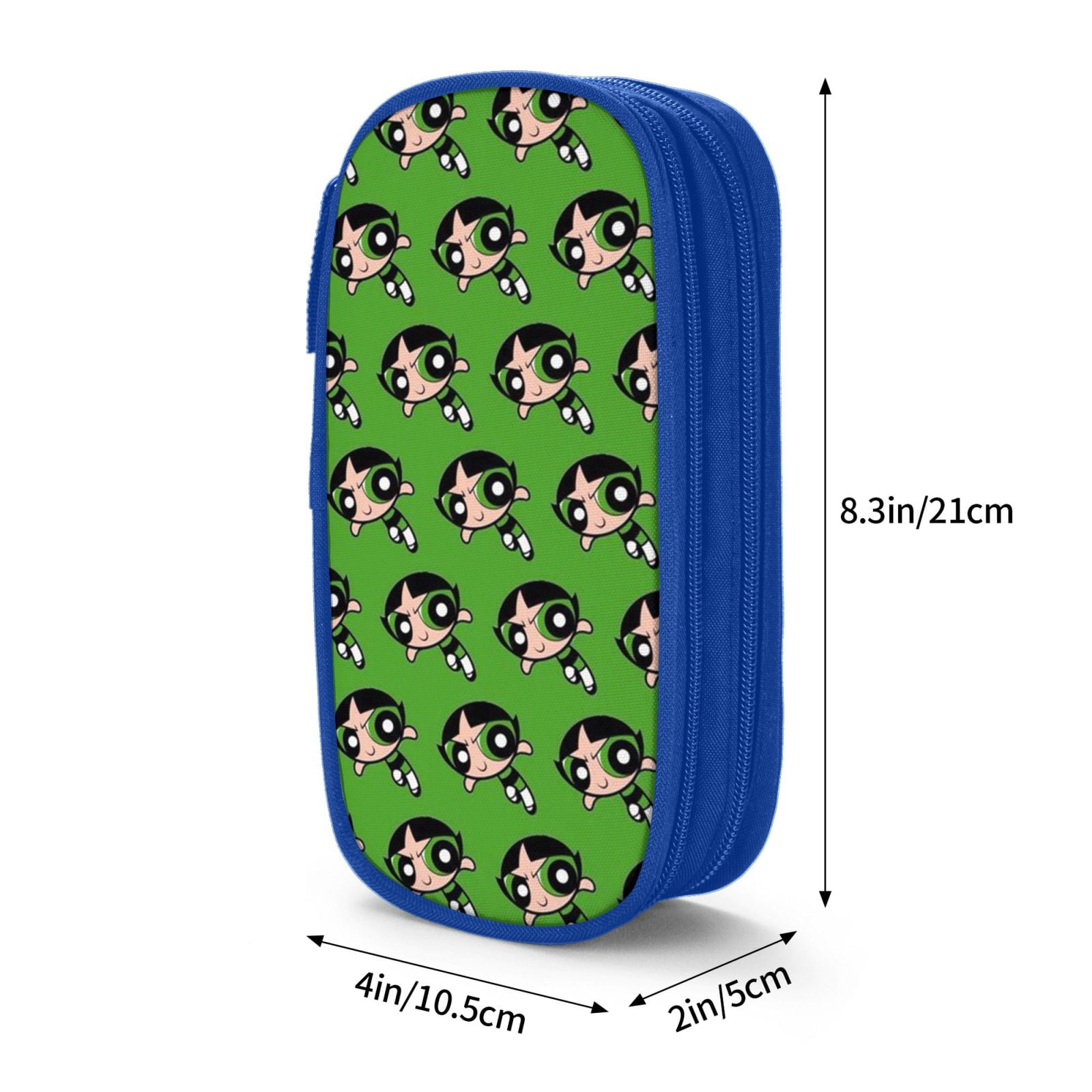 The Powerpuff Gi-rls Pencil Case Large Capacity Pencil Pouch Penbag Office Stationery Organizer Travel Makeup Bag Blue