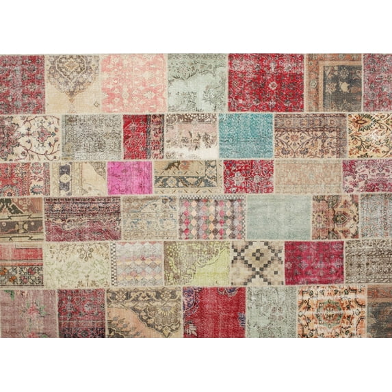 Ahgly Company Machine Washable Indoor Rectangle Contemporary Rust Pink Area Rugs, 8' x 12'