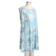 thumbnail image 5 of Vestido sin mangas para mujer, cuello redondo, estampado floral, vestido de playa de verano con bolsillos laterales, azul claro XXL, 5 of 14