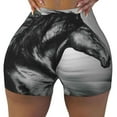 thumbnail image 2 of Fuzoiu Running Horse Print Women's Workout Shorts,Workout Biker Shorts Women,Exercise Fitness Shorts,Scrunch Short, Athletic Shorts for Gym Yoga Running Sport Active-XX-Large, 2 of 8