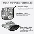 thumbnail image 3 of Yayeee Oven Mitts and Pot Holder Set of 2 Heat Resistant Kitchen Gloves Baking Hot Pad, Black Roses, 3 of 5