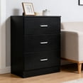 thumbnail image 6 of Ktaxon Black 3 Drawer Dresser Nightstand Modern Wood Chest of Drawers Bedroom Black Finish, 6 of 6