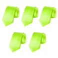 thumbnail image 1 of Mens Wedding Tie 5 PK Solid Color Business Ties 3.5" Satin Finish, 1 of 3