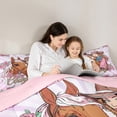 thumbnail image 5 of Castle Fairy Western Cowgirl Bedding Comforter Set 2pcs for Girls,Chic Floral Rose Horse Twin Comforter Sets Microfiber,Dreamy Princess Breathable Bedding Set,Super Cozy Room Decor,Reversible, 5 of 8
