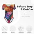 thumbnail image 4 of Kdxio Colorful Butterfly Cluster for Women's Short-Sleeved Onesie Stylish Round Neck Pajamas Bodysuit Jumpsuit Nightwear-Medium, 4 of 7