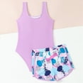 thumbnail image 6 of Gubotare Girls One Piece Swimsuit Girls One Piece Swimsuits Bathing Suit with Wide Straps Hawaiian Summer Swimwear for Girls Size 5-6 (Purple,5-6 Years), 6 of 8