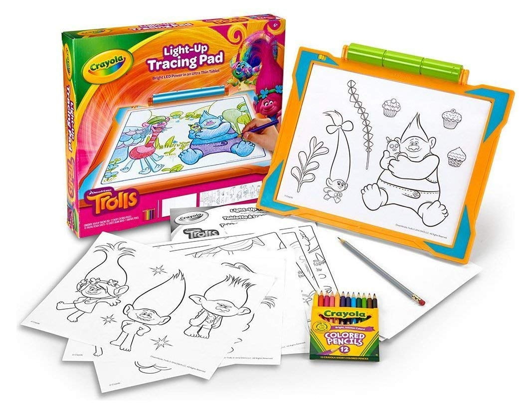 Crayola Trolls Light-Up Tracing Pad, Coloring Board for Kids, Gift