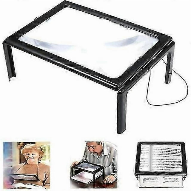 Magnifying glass for visually impaired 3x full-page hands-free lights