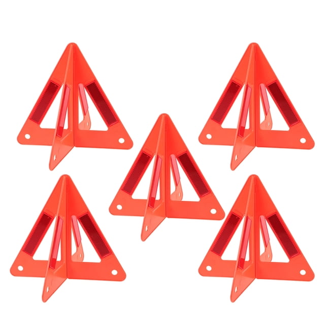 Greenadscape 5Pcs Emergency Triangle for Vehicles Foldable Reflective Roadside Safety Warning Signs