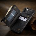 thumbnail image 1 of CaseMe Back case Card Slot Retro Matte Synthetic Leather Wallet Zipper Stand Cover for iPhone 13 (Black), 1 of 9