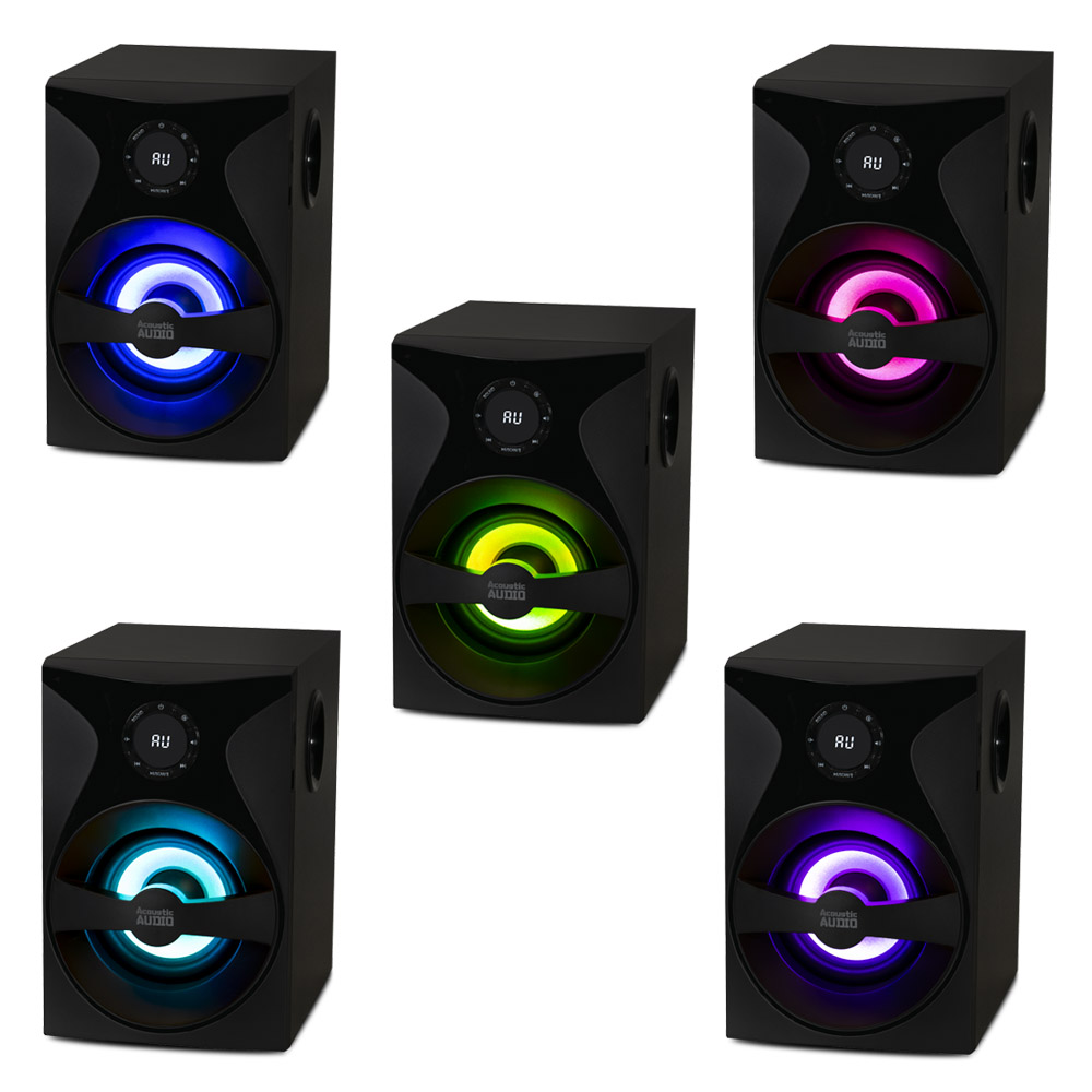 Acoustic Audio Bluetooth 5.1 Speaker System with Sub Light and FM Home Theater 6 Speaker Set - image 2 of 7