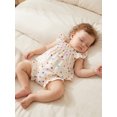 thumbnail image 6 of Cenuakty Toddler Baby Girls 2 Piece Outfits Adorable Heart Print Flying Sleeve Square Neck Tops and Shorts Set, 6 of 9