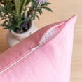 thumbnail image 2 of Soft Textured Linen Burlap Series Decorative Throw Pillow Covers, 12" x 20", Light Pink, Set of 2, 2 of 5