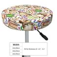 thumbnail image 4 of Disketp Owl Back To School Funda Redonda para Taburete, Funda de Cojín para Silla de Bar Suave y Elástica-13 inch, 4 of 7