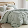 thumbnail image 2 of Hyde Lane Linen Blend Duvet Cover Set King Size, Luxury French Flax Linen Cotton Blend Bedding Set, Natural and Organic, Soft and Breathable, with 2 Pillow Shams, 104"x90", Sage Green, 2 of 14