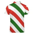 thumbnail image 5 of Red, White & Green Candy Cane Pattern Men Zipper T-shirt Summer Casual Short Sleeve T-shirt Top, 5 of 7