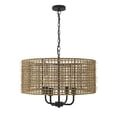 thumbnail image 3 of Aiwen 4-Light Rattan Pendant Light Fixture Cylinder Shade Rustic Kitchen Island Hanging Lighting, 3 of 10