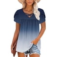thumbnail image 6 of Youyipin Womens Tops short Sleeve Criss Cross V Neck T Shirts Loose Fit Casual Oversized Tshirts Blouses summer tops for women, 6 of 7