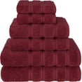 thumbnail image 1 of Burgundy Bath Towels Set , 2 Large Bath Towels , 2 Hand Towels , 2 Washcloths , 100% Cotton Towel for Bathroom , Soft Fluffy and Absorbent Bathroom Towel , 6 Piece Towel Set By TORUBIA, 1 of 5