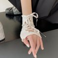 thumbnail image 4 of Visland Gants Rétro Sans Doigts pour Femmes Manches en Dentelle Gothique avec Sangles Poignets à Volants pour Cosplay Bal Usage Quotidien, 4 of 7