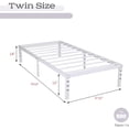 thumbnail image 6 of alazyhome 14 inch Metal Platform Twin XL Bed Frame with Heavy Duty Steel Slat Support, White, 6 of 6